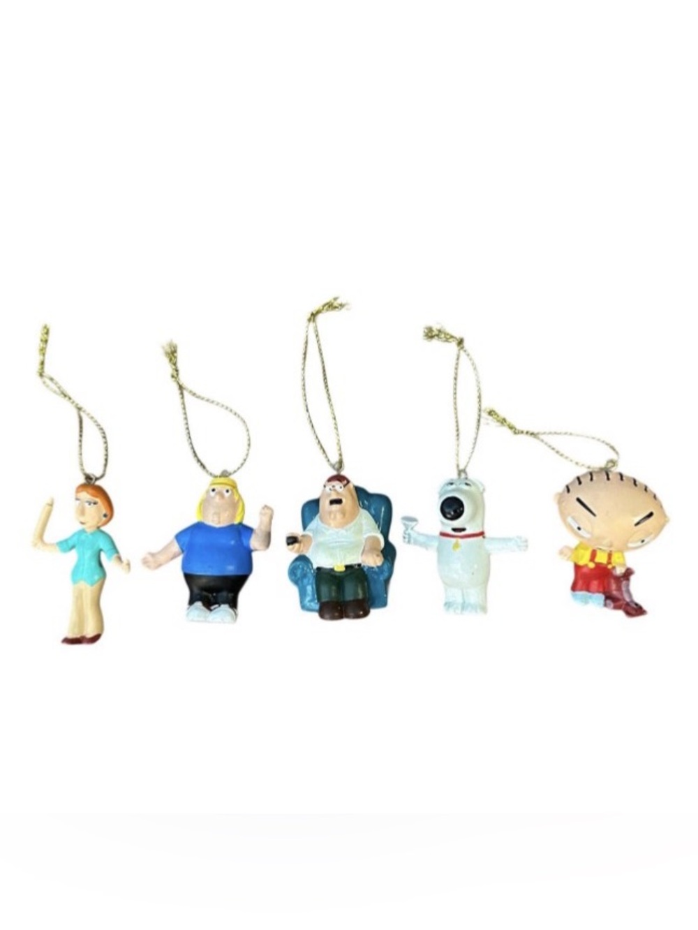 Vintage Lot Of 5 Family Guy Stewie Peter Griffin Christmas Ornament 2005
